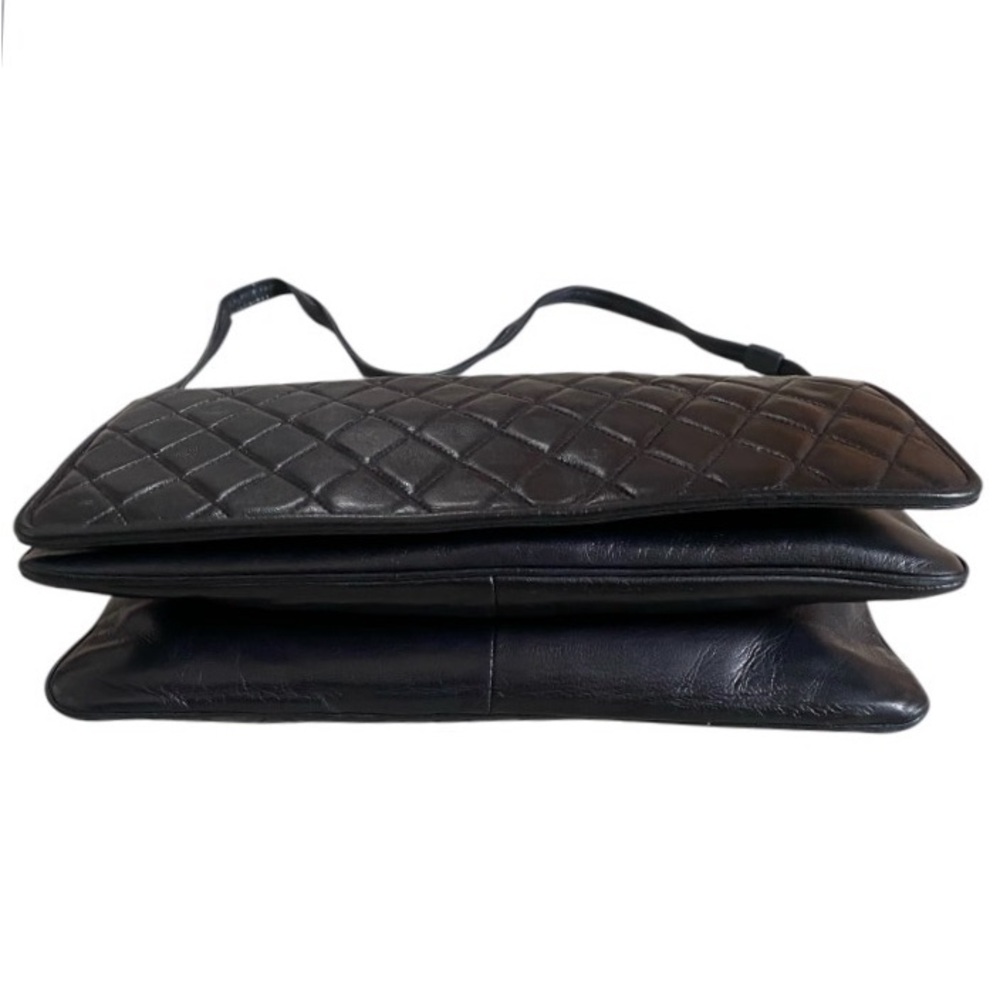 Bergdorf Goodman vintage quilted Lambskin leather foldover purse - Picture 5 of 15